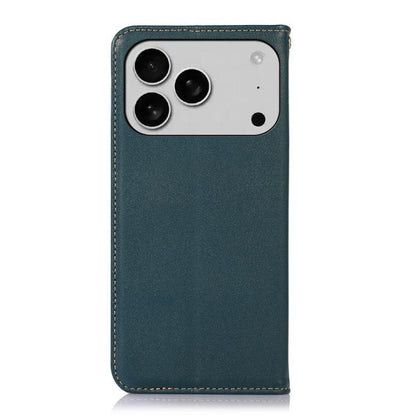 For iPhone 17 Pro KHAZNEH Nappa Top Layer Cowhide Leather Phone Case(Green) - iPhone 17 Pro Cases by buy2fix | Online Shopping UK | buy2fix