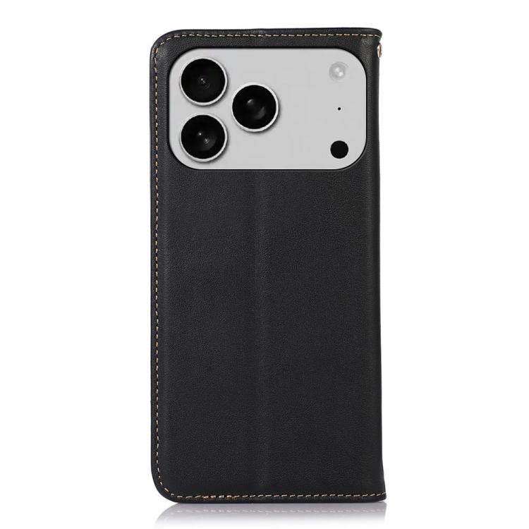 For iPhone 17 Pro KHAZNEH Nappa Top Layer Cowhide Leather Phone Case(Black) - iPhone 17 Pro Cases by buy2fix | Online Shopping UK | buy2fix