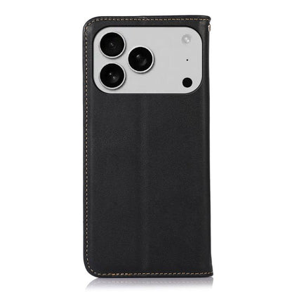 For iPhone 17 Pro Max KHAZNEH Nappa Top Layer Cowhide Leather Phone Case(Black) - iPhone 17 Pro Max Cases by buy2fix | Online Shopping UK | buy2fix