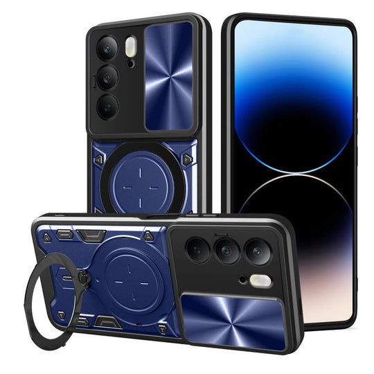 For Realme C75 4G / 14x 5G Global CD Texture Sliding Camshield Magnetic Holder Phone Case(Blue)