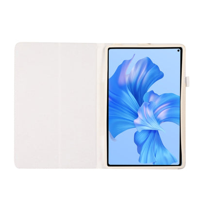 For Huawei MatePad Pro 11 2024 Litchi Texture Leather Tablet Case with Holder(White) - Huawei by buy2fix | Online Shopping UK | buy2fix