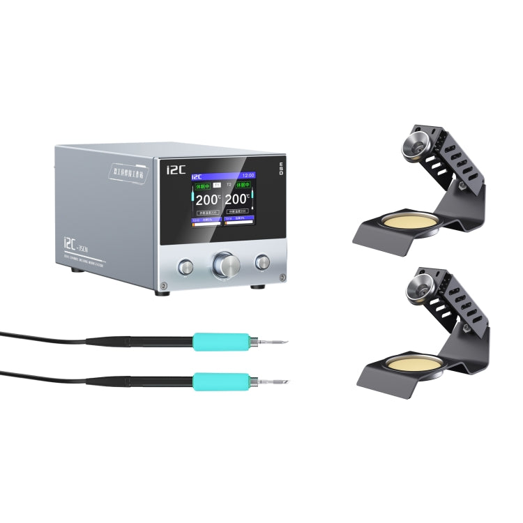 i2C 3SCN Intelligent Double Welding Station with RS100 Base, Style:B Set(US Plug) - Soldering Iron Set by buy2fix | Online Shopping UK | buy2fix
