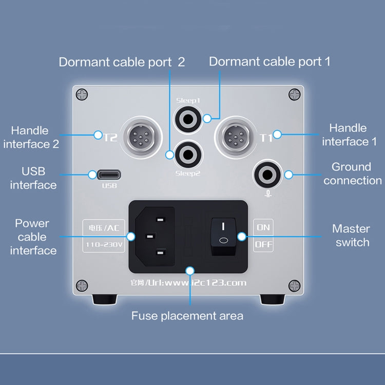 i2C 3SCN Intelligent Double Welding Station with RS200 Base, Style:A Set(US Plug) - Soldering Iron Set by buy2fix | Online Shopping UK | buy2fix