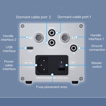 i2C 3SCN Intelligent Double Welding Station with RS200 Base, Style:A Set(US Plug) - Soldering Iron Set by buy2fix | Online Shopping UK | buy2fix