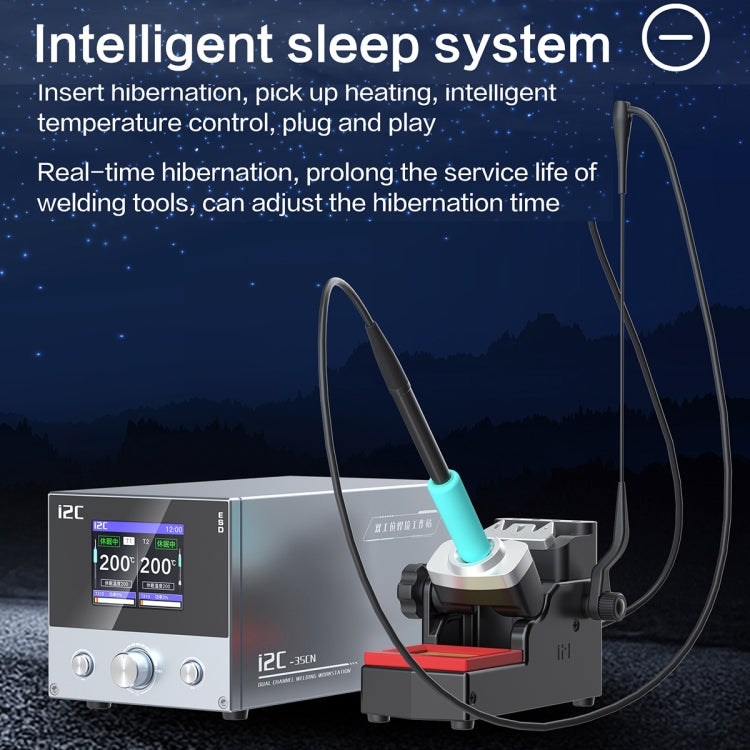 i2C 3SCN Intelligent Double Welding Station with RS300 Base, Style:A Set(US Plug) - Soldering Iron Set by buy2fix | Online Shopping UK | buy2fix