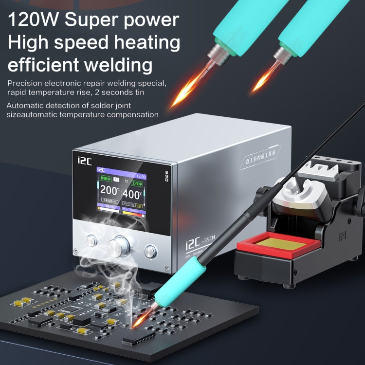 i2C 3SCN Intelligent Double Welding Station with RS300 Base, Style:B Set(US Plug) - Soldering Iron Set by buy2fix | Online Shopping UK | buy2fix