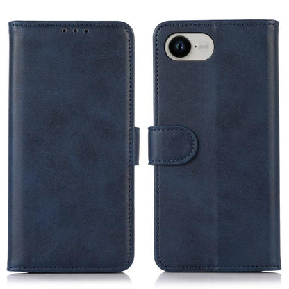 For iPhone 16e Cow Texture Leather Phone Case(Blue) - iPhone 16e Cases by buy2fix | Online Shopping UK | buy2fix