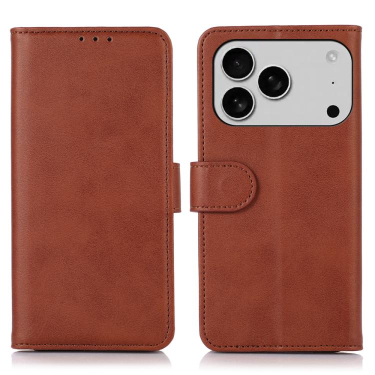 For iPhone 17 Pro Cow Texture Leather Phone Case(Brown) - iPhone 17 Pro Cases by buy2fix | Online Shopping UK | buy2fix