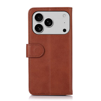 For iPhone 17 Pro Cow Texture Leather Phone Case(Brown) - iPhone 17 Pro Cases by buy2fix | Online Shopping UK | buy2fix