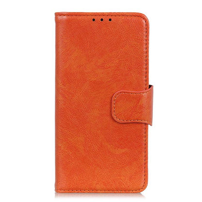 For iPhone 16e Nappa Texture Leather Case(Orange) - iPhone 16e Cases by buy2fix | Online Shopping UK | buy2fix