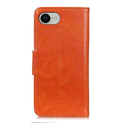 For iPhone 16e Nappa Texture Leather Case(Orange) - iPhone 16e Cases by buy2fix | Online Shopping UK | buy2fix