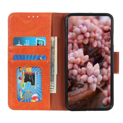 For iPhone 16e Nappa Texture Leather Case(Orange) - iPhone 16e Cases by buy2fix | Online Shopping UK | buy2fix