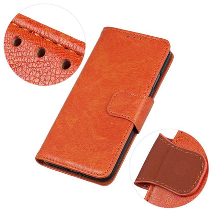 For iPhone 16e Nappa Texture Leather Case(Orange) - iPhone 16e Cases by buy2fix | Online Shopping UK | buy2fix