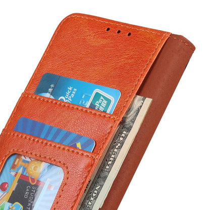 For iPhone 16e Nappa Texture Leather Case(Orange) - iPhone 16e Cases by buy2fix | Online Shopping UK | buy2fix