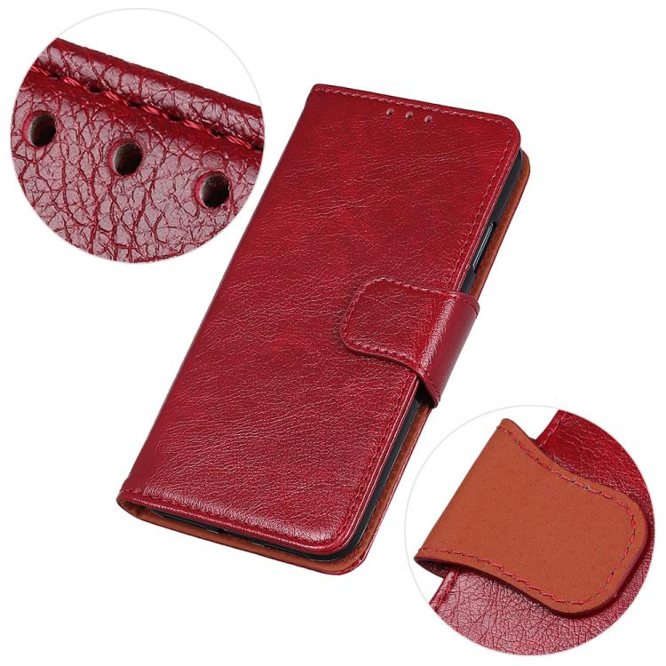 For iPhone 16e Nappa Texture Leather Case(Red) - iPhone 16e Cases by buy2fix | Online Shopping UK | buy2fix