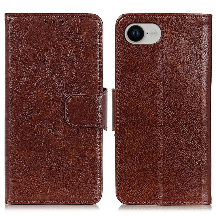 For iPhone 16e Nappa Texture Leather Case(Brown) - iPhone 16e Cases by buy2fix | Online Shopping UK | buy2fix