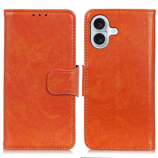 For iPhone 17 Nappa Texture Leather Case(Orange) - iPhone 17 Cases by buy2fix | Online Shopping UK | buy2fix