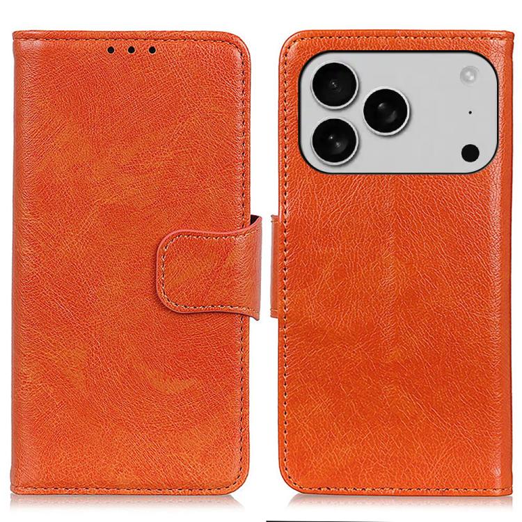 For iPhone 17 Pro Nappa Texture Leather Case(Orange) - iPhone 17 Pro Cases by buy2fix | Online Shopping UK | buy2fix