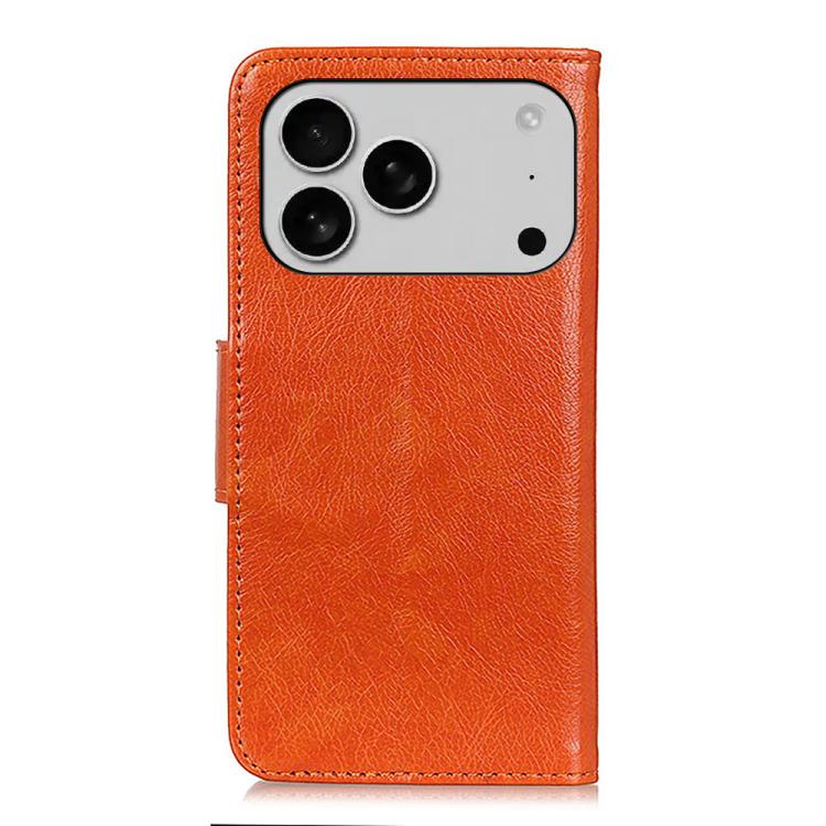 For iPhone 17 Pro Nappa Texture Leather Case(Orange) - iPhone 17 Pro Cases by buy2fix | Online Shopping UK | buy2fix
