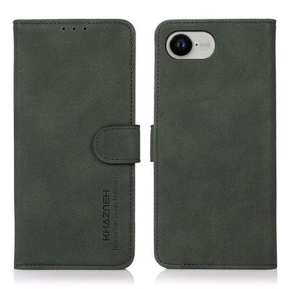 For iPhone 16e KHAZNEH Matte Texture Leather Phone Case(Green) - iPhone 16e Cases by buy2fix | Online Shopping UK | buy2fix