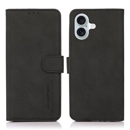 For iPhone 17 KHAZNEH Matte Texture Leather Phone Case(Black) - iPhone 17 Cases by buy2fix | Online Shopping UK | buy2fix