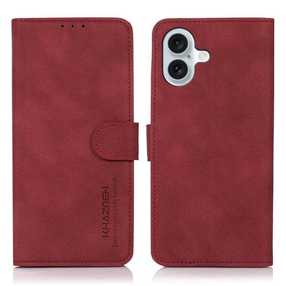 For iPhone 17 KHAZNEH Matte Texture Leather Phone Case(Red) - iPhone 17 Cases by buy2fix | Online Shopping UK | buy2fix