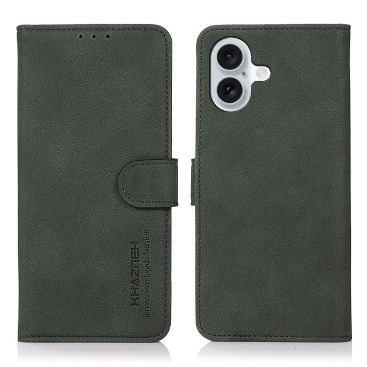For iPhone 17 KHAZNEH Matte Texture Leather Phone Case(Green) - iPhone 17 Cases by buy2fix | Online Shopping UK | buy2fix