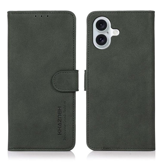 For iPhone 17 KHAZNEH Matte Texture Leather Phone Case(Green) - iPhone 17 Cases by buy2fix | Online Shopping UK | buy2fix