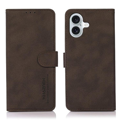 For iPhone 17 KHAZNEH Matte Texture Leather Phone Case(Brown) - iPhone 17 Cases by buy2fix | Online Shopping UK | buy2fix