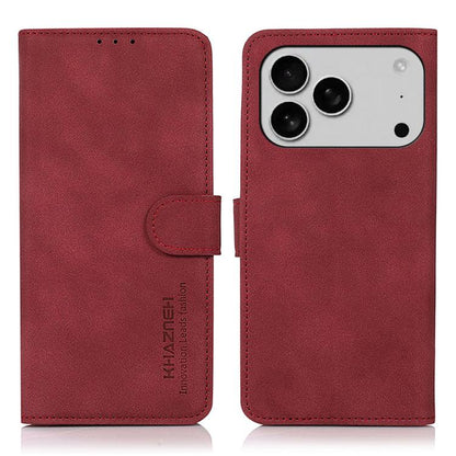 For iPhone 17 Pro KHAZNEH Matte Texture Leather Phone Case(Red) - iPhone 17 Pro Cases by buy2fix | Online Shopping UK | buy2fix