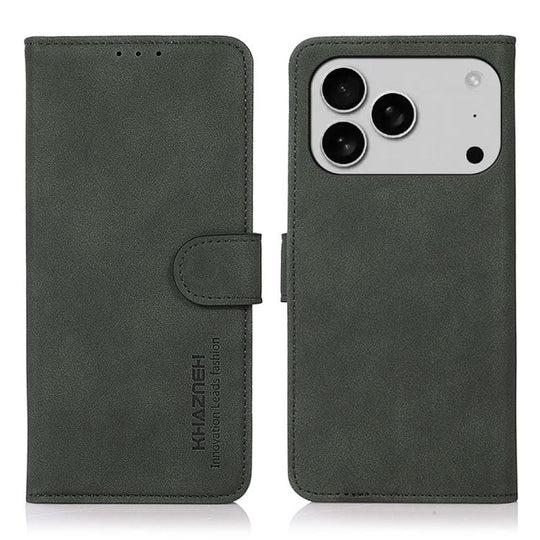 For iPhone 18 Pro / 17 Pro KHAZNEH Matte Texture Leather Phone Case(Green)