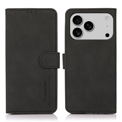 For iPhone 17 Pro Max KHAZNEH Matte Texture Leather Phone Case(Black) - iPhone 17 Pro Max Cases by buy2fix | Online Shopping UK | buy2fix