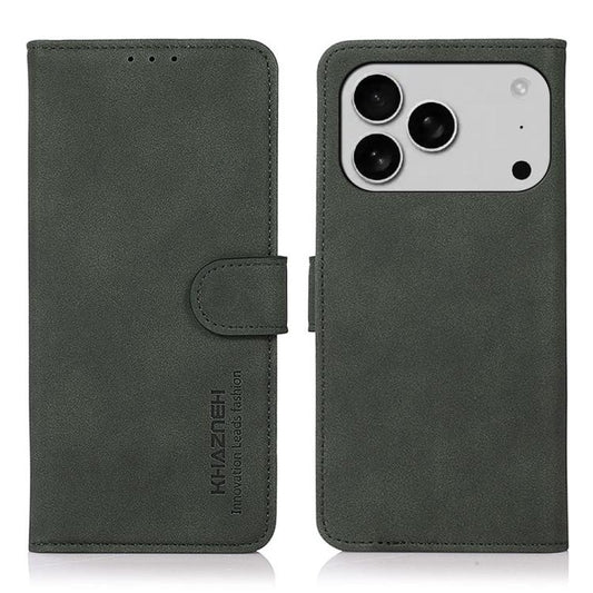 For iPhone 17 Pro Max KHAZNEH Matte Texture Leather Phone Case(Green) - iPhone 17 Pro Max Cases by buy2fix | Online Shopping UK | buy2fix