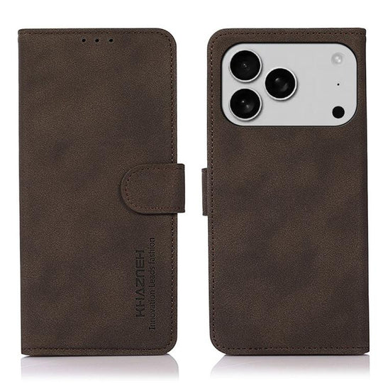For iPhone 18 Pro Max / 17 Pro Max KHAZNEH Matte Texture Leather Phone Case(Brown)