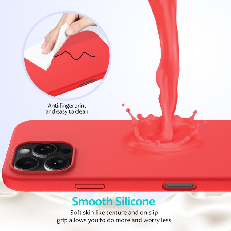 For iPhone 16 Pro Max Solid Color Silicone Phone Case(Red) - More iPhone Cases by buy2fix | Online Shopping UK | buy2fix