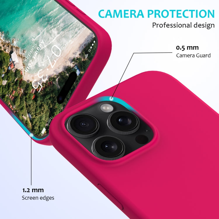 For iPhone 16 Pro Max Solid Color Silicone Phone Case(Rose Red) - More iPhone Cases by buy2fix | Online Shopping UK | buy2fix