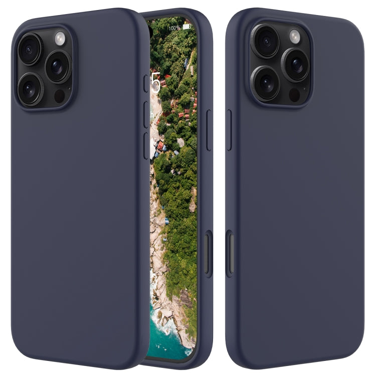 For iPhone 16 Pro Max Solid Color Silicone Phone Case(Midnight Blue) - More iPhone Cases by buy2fix | Online Shopping UK | buy2fix