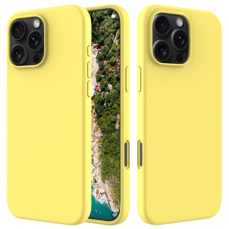 For iPhone 16 Pro Solid Color Silicone Phone Case(Lemon Yellow) - More iPhone Cases by buy2fix | Online Shopping UK | buy2fix