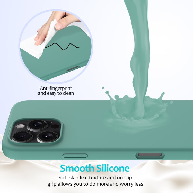 For iPhone 16 Pro Solid Color Silicone Phone Case(Pine Needle Green) - More iPhone Cases by buy2fix | Online Shopping UK | buy2fix