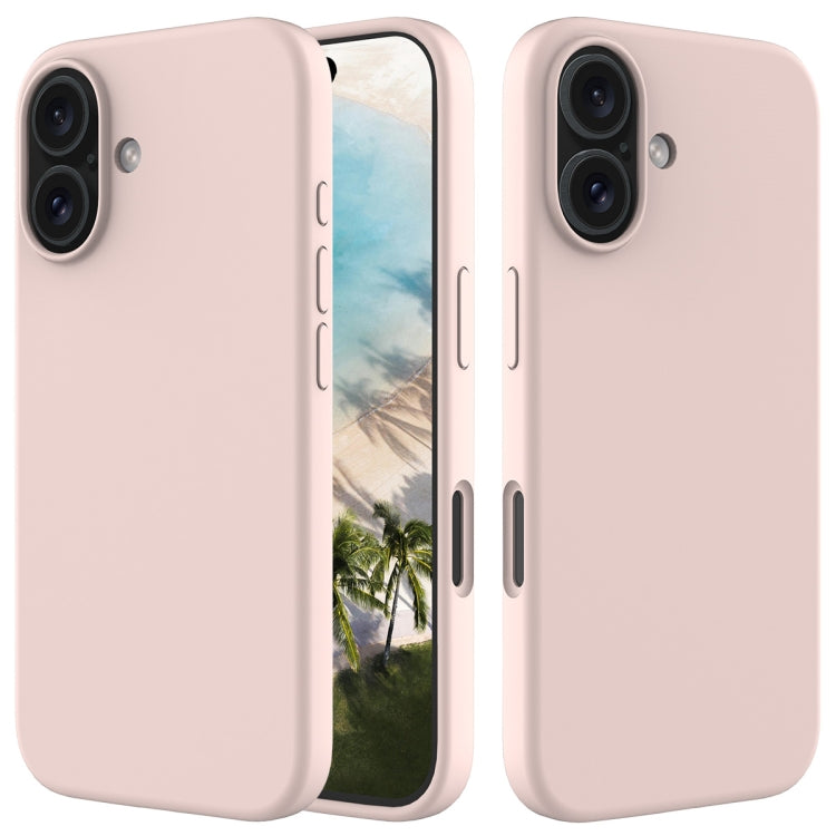 For iPhone 16 Plus Solid Color Silicone Phone Case(Sand Pink) - More iPhone Cases by buy2fix | Online Shopping UK | buy2fix