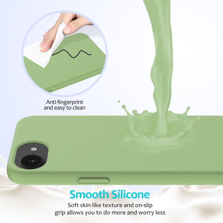 For iPhone 16e Solid Color Silicone Phone Case(Mint Green) - iPhone 16e Cases by buy2fix | Online Shopping UK | buy2fix
