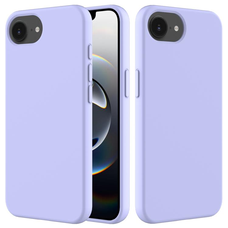 For iPhone 16e Solid Color Silicone Phone Case(Purple) - iPhone 16e Cases by buy2fix | Online Shopping UK | buy2fix
