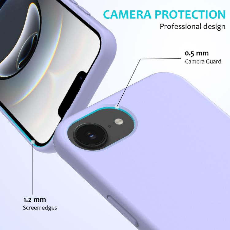 For iPhone 16e Solid Color Silicone Phone Case(Purple) - iPhone 16e Cases by buy2fix | Online Shopping UK | buy2fix