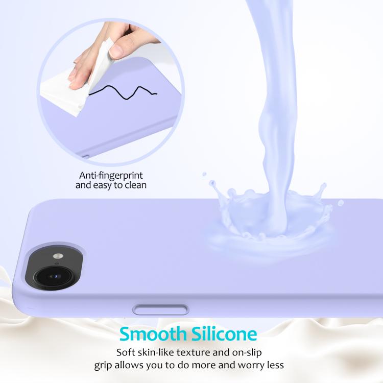 For iPhone 16e Solid Color Silicone Phone Case(Purple) - iPhone 16e Cases by buy2fix | Online Shopping UK | buy2fix