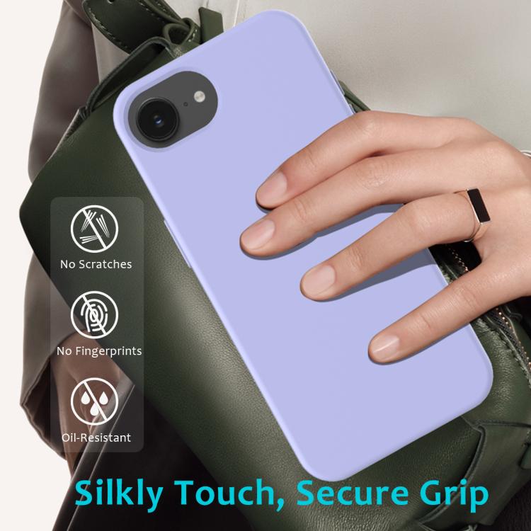For iPhone 16e Solid Color Silicone Phone Case(Purple) - iPhone 16e Cases by buy2fix | Online Shopping UK | buy2fix