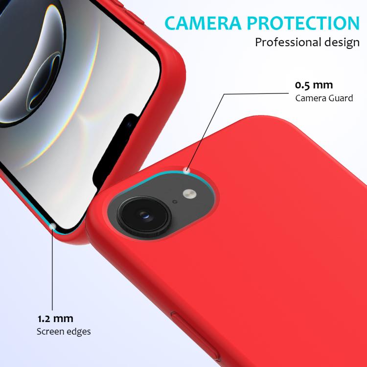 For iPhone 16e Solid Color Silicone Phone Case(Red) - iPhone 16e Cases by buy2fix | Online Shopping UK | buy2fix