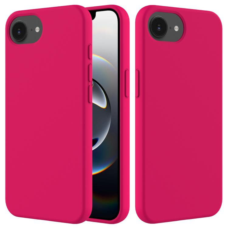 For iPhone 16e Solid Color Silicone Phone Case(Rose Red) - iPhone 16e Cases by buy2fix | Online Shopping UK | buy2fix
