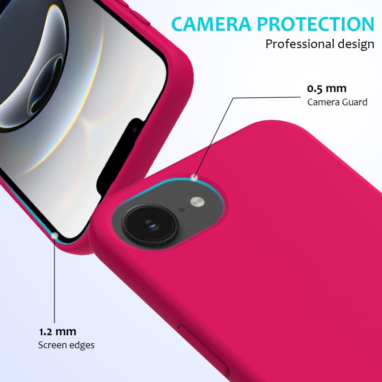 For iPhone 16e Solid Color Silicone Phone Case(Rose Red) - iPhone 16e Cases by buy2fix | Online Shopping UK | buy2fix