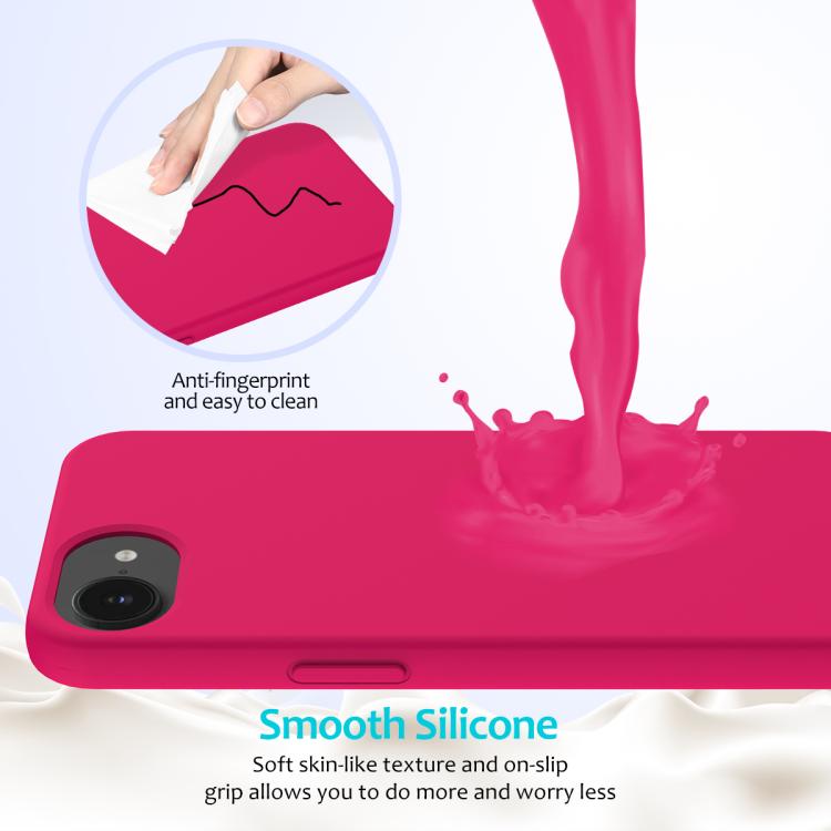 For iPhone 16e Solid Color Silicone Phone Case(Rose Red) - iPhone 16e Cases by buy2fix | Online Shopping UK | buy2fix