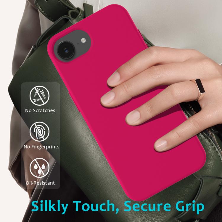 For iPhone 16e Solid Color Silicone Phone Case(Rose Red) - iPhone 16e Cases by buy2fix | Online Shopping UK | buy2fix